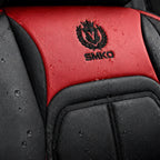 Kit Completo de Capas para Banco de Carro Velox em Couro Legítimo Universal 5 Lugares Com Airbag + Tapetes e Capa de Volante