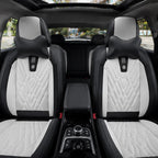 Kit Completo de Capas para Banco de Carro Domani em Couro Legítimo Universal 5 Lugares Com Airbag + Tapetes e Capa de Volante