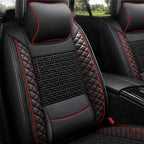 Kit Completo de Capas para Banco de Carro Nureon em Couro Legítimo Universal 5 Lugares Com Airbag + Tapetes e Capa de Volante