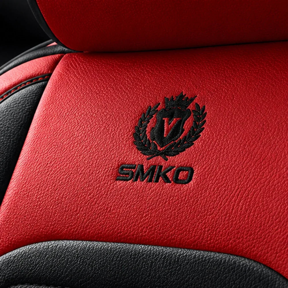 Kit Completo de Capas para Banco de Carro Velox em Couro Legítimo Universal 5 Lugares Com Airbag + Tapetes e Capa de Volante