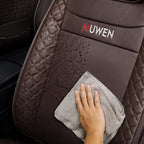 Kit Completo de Capas para Banco de Carro Nureon em Couro Legítimo Universal 5 Lugares Com Airbag + Tapetes e Capa de Volante