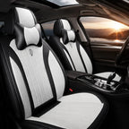 Kit Completo de Capas para Banco de Carro Protecar em Couro Legítimo Universal 5 Lugares Com Airbag + Tapetes e Capa de Volante