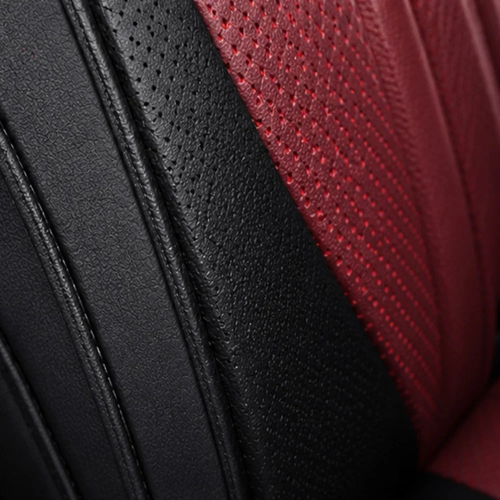 Kit Completo de Capas para Banco de Carro Protecar em Couro Legítimo Universal 5 Lugares Com Airbag + Tapetes e Capa de Volante