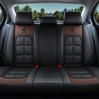 Kit Completo de Capas para Banco de Carro Velox em Couro Legítimo Universal 5 Lugares Com Airbag + Tapetes e Capa de Volante